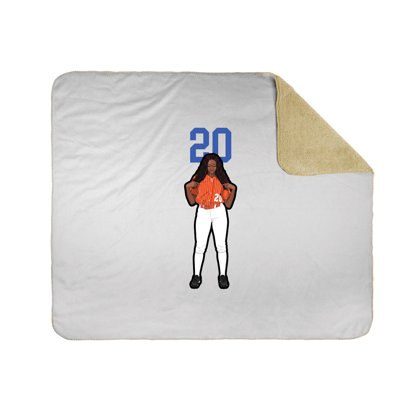 Throw Blanket — Number Top in White