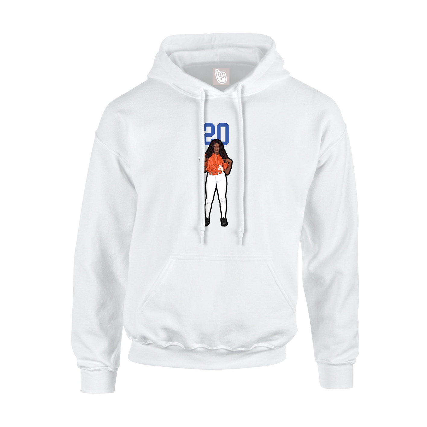 Hoodie — Number Top in White