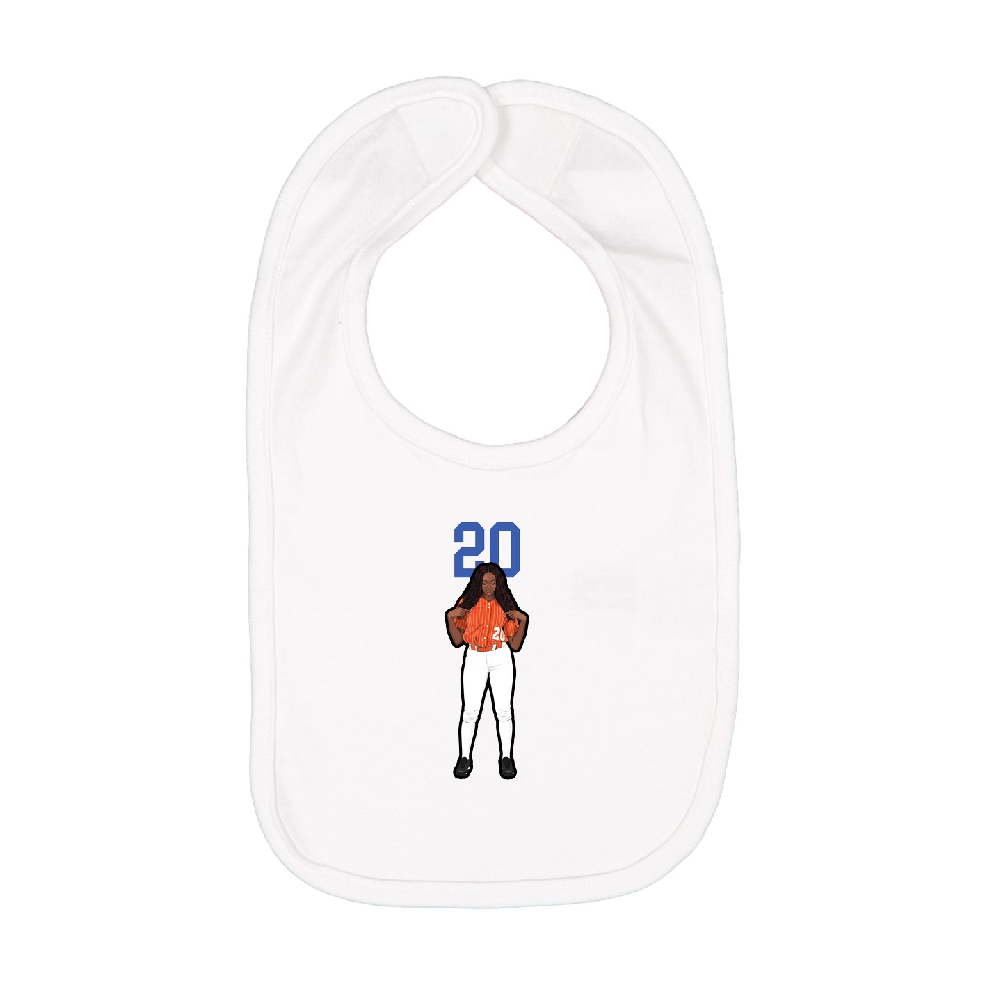 Infant Bib — Number Top in White