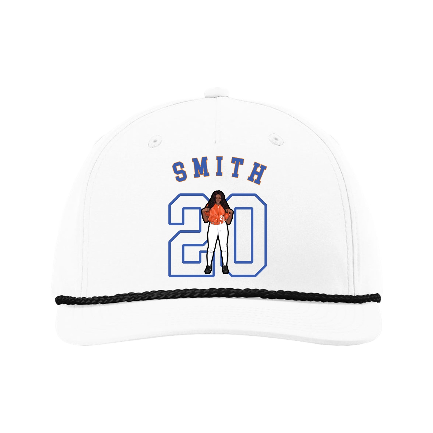 Five-Panel Classic Rope Cap — Shirsey Arch in White