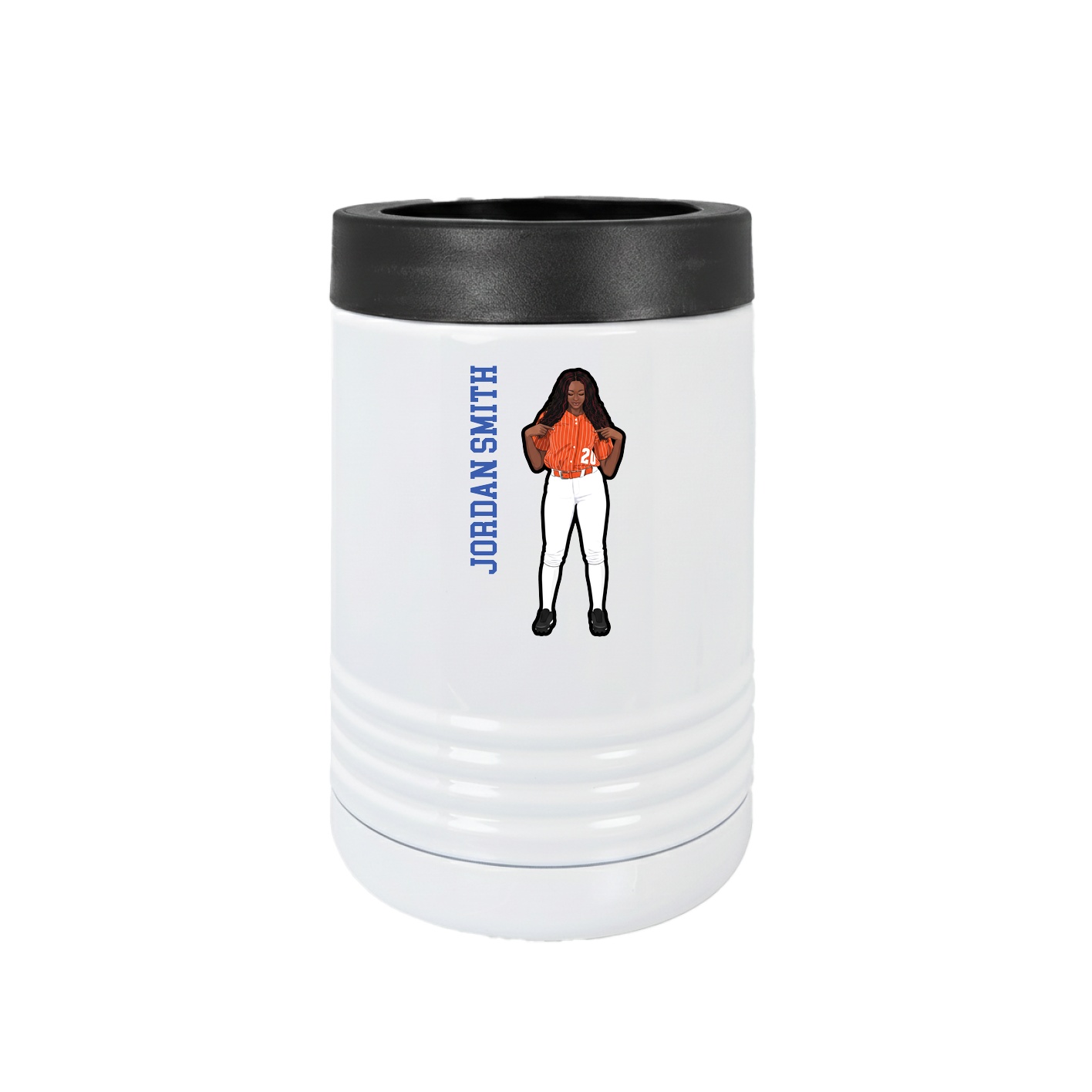 Beverage Holder — Name Vertical in White