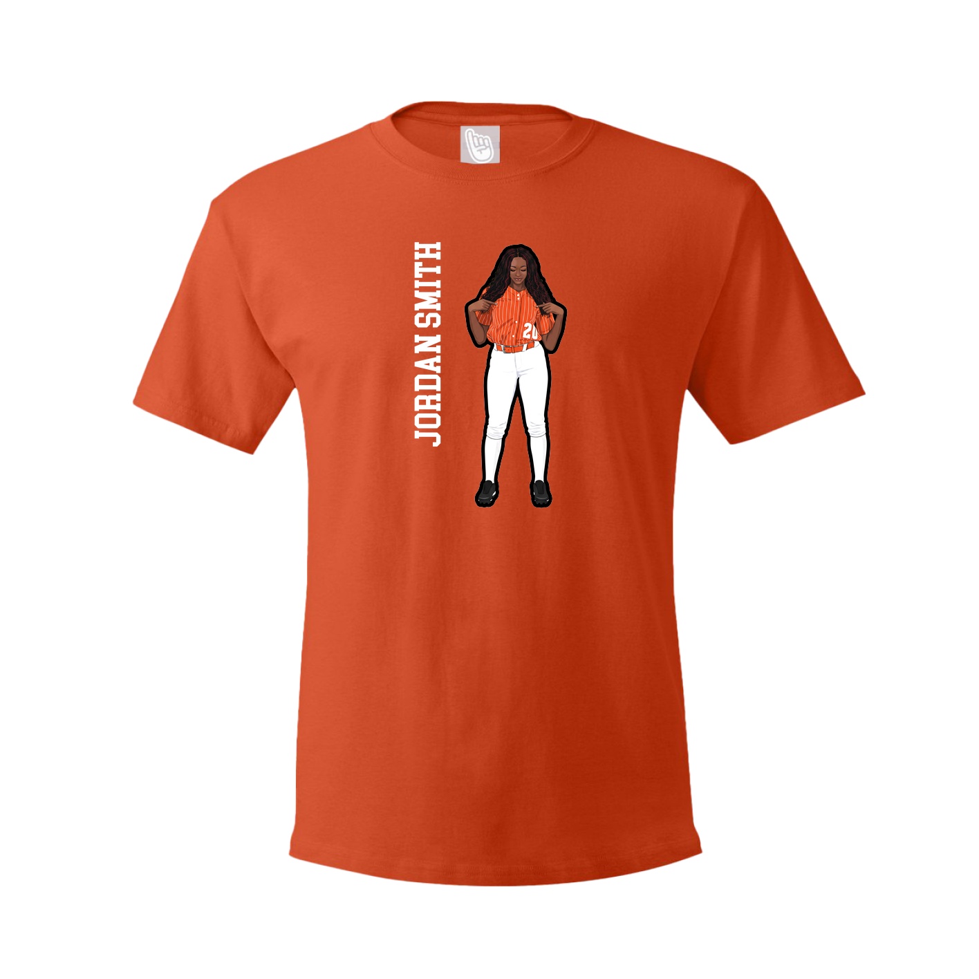 Tee — Name Vertical in Orange