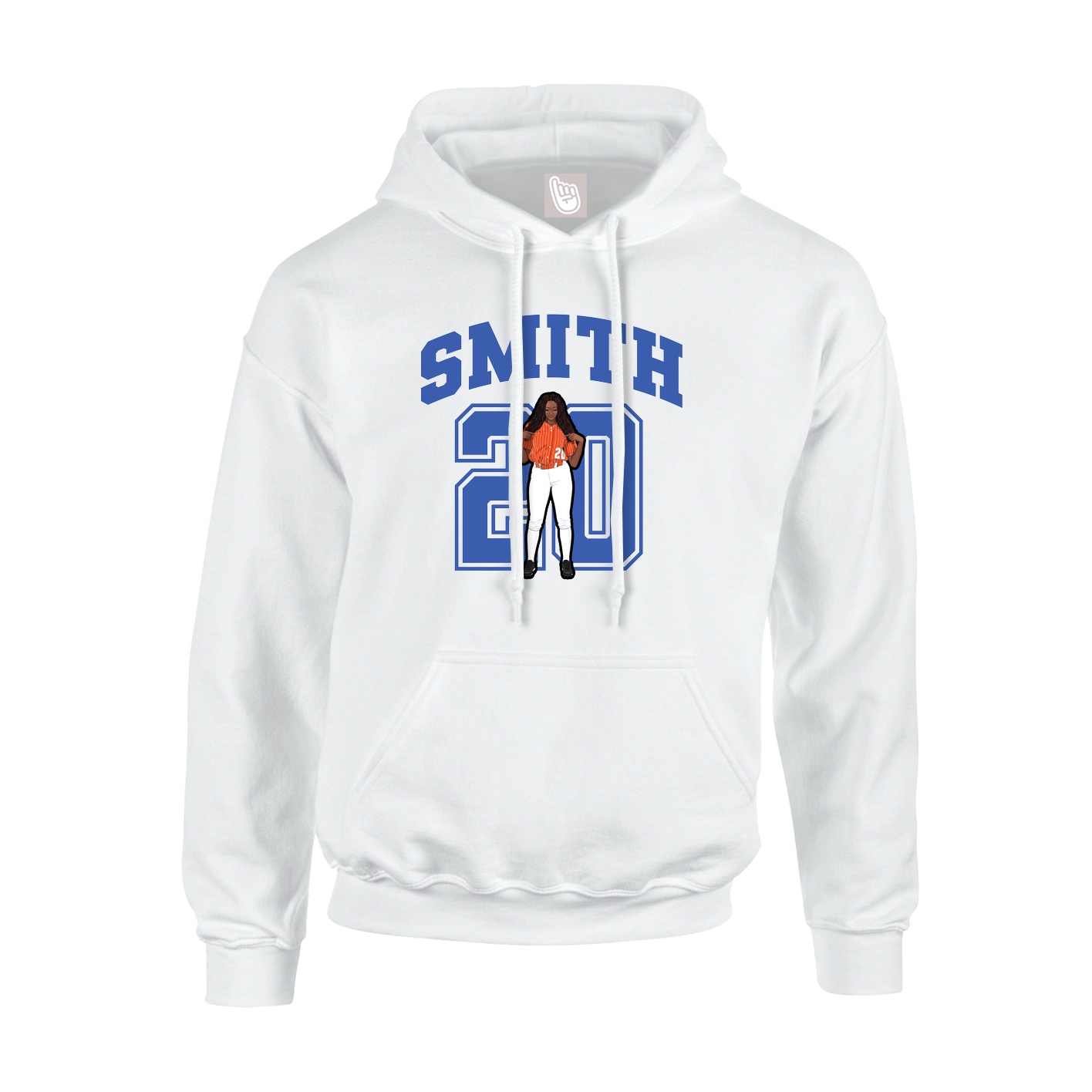 Youth Hoodie — Number in White