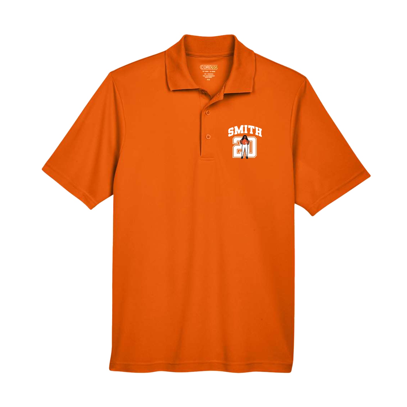 Performance Polo — Number in Orange
