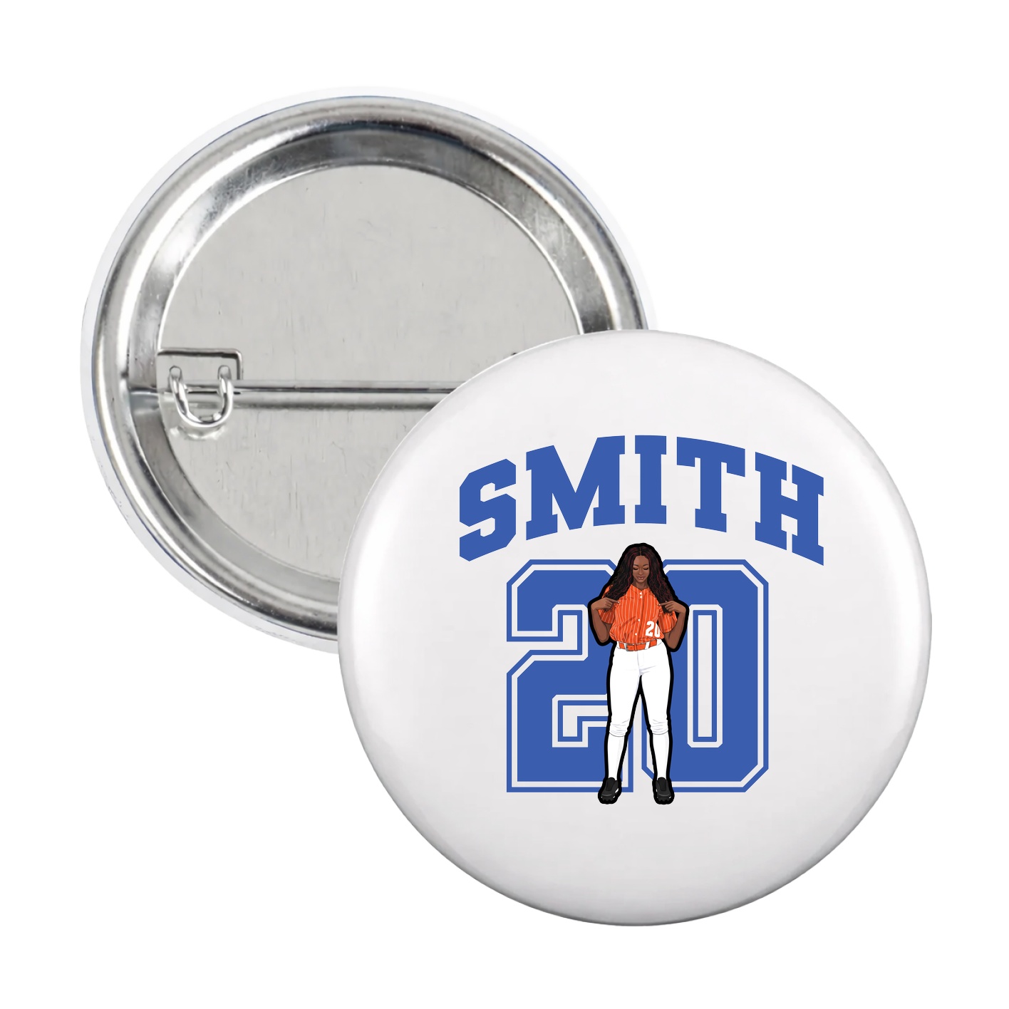 Game Day Button — Number in White