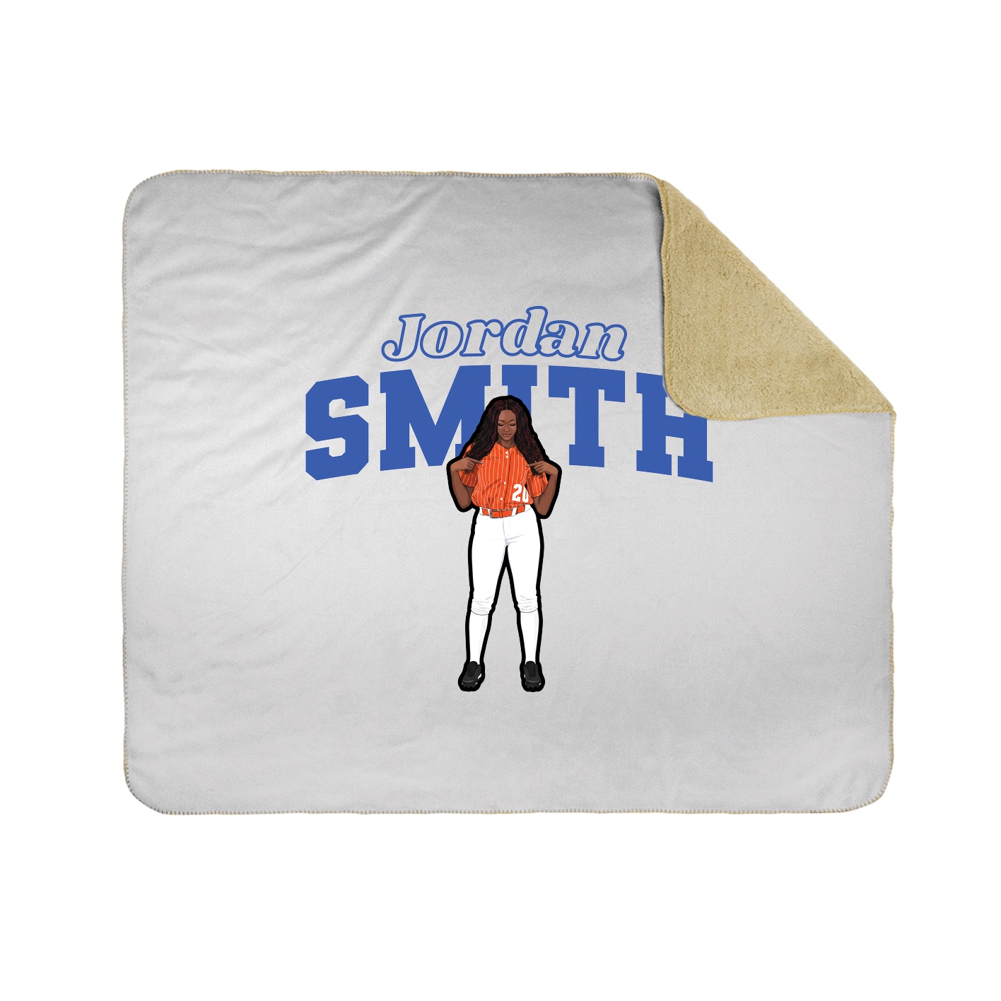 Throw Blanket — Name Arch in White