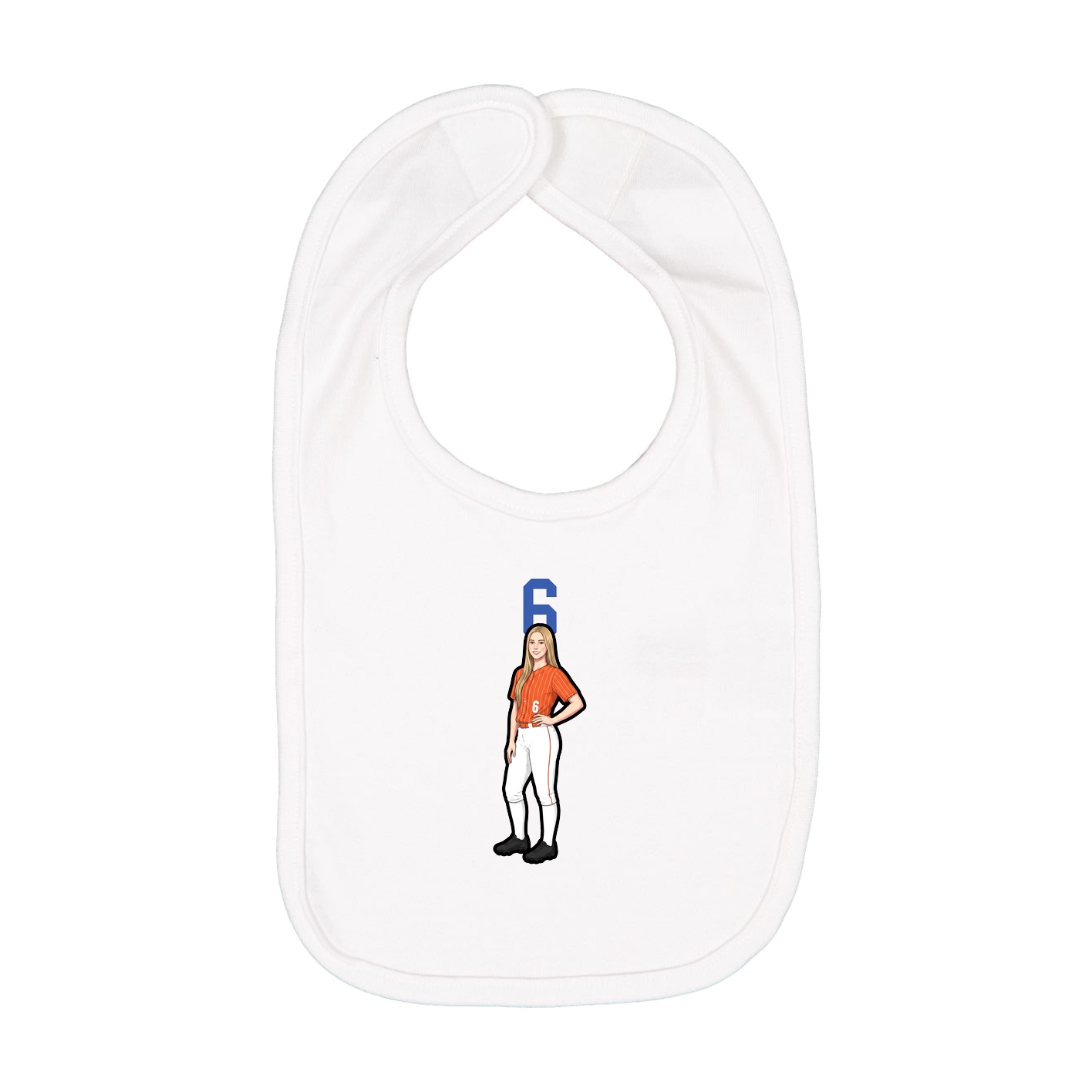 Infant Bib — Number Top in White