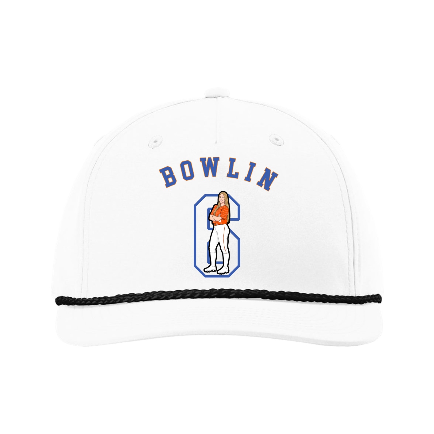 Five-Panel Classic Rope Cap — Shirsey Arch in White