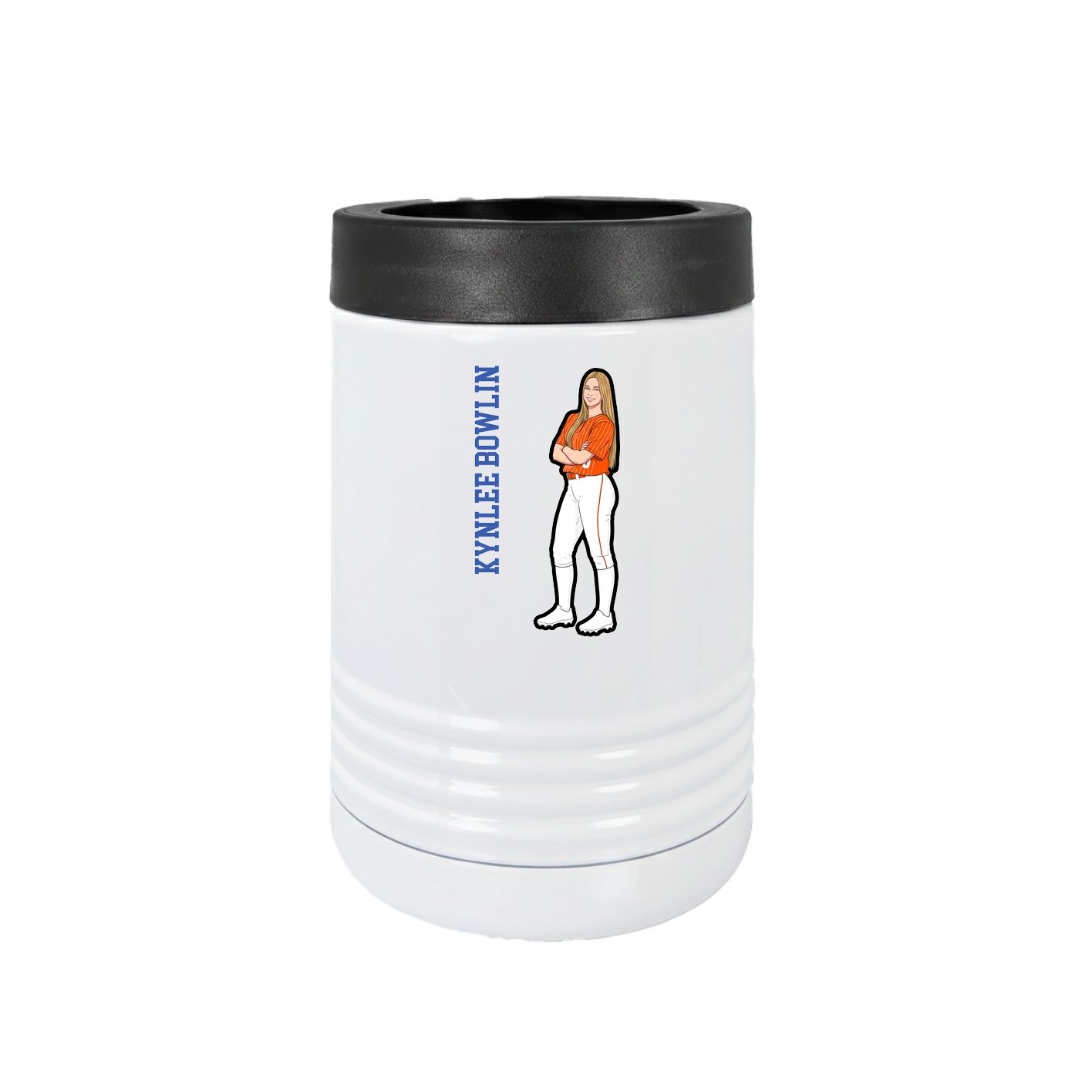 Beverage Holder — Name Vertical in White