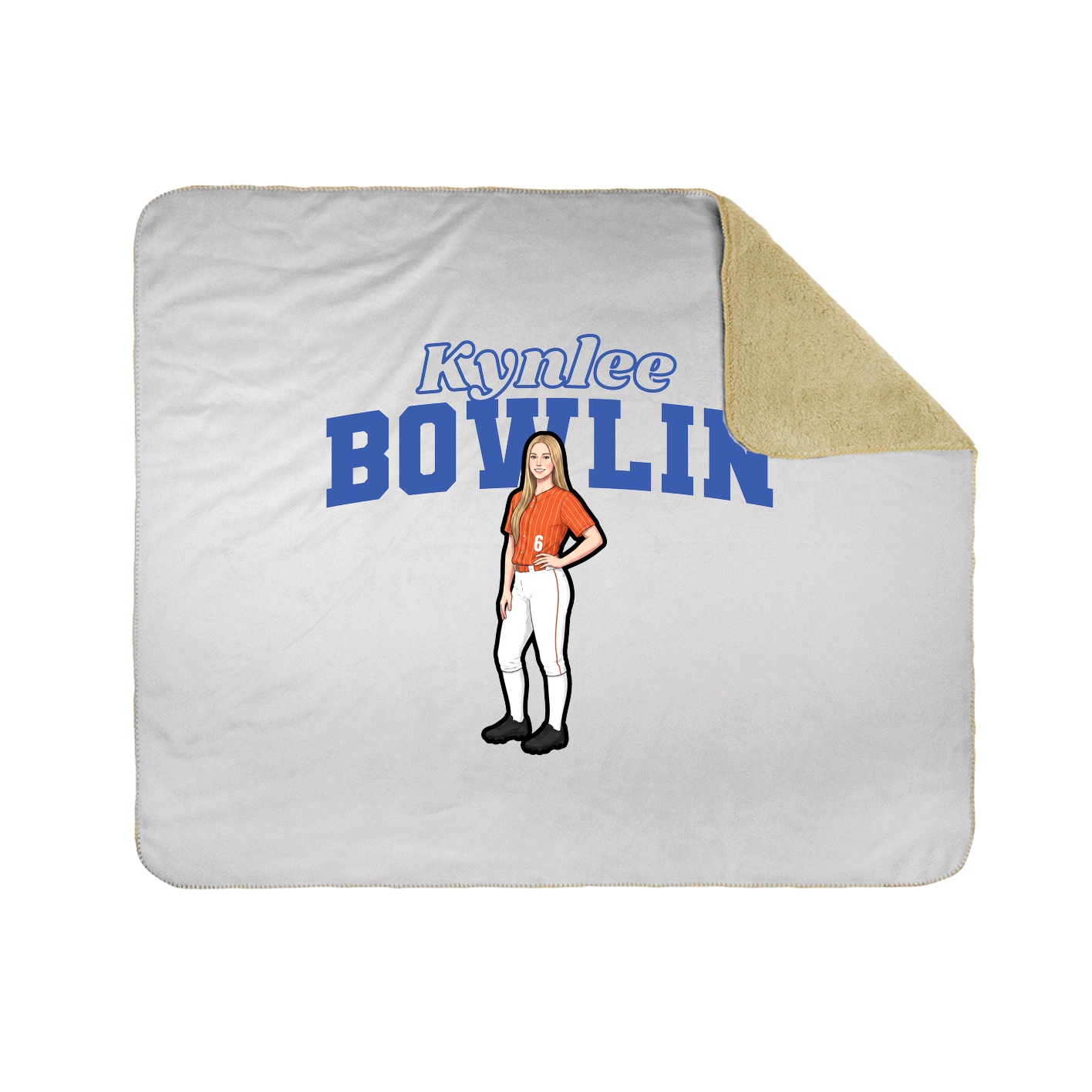 Throw Blanket — Name Arch in White