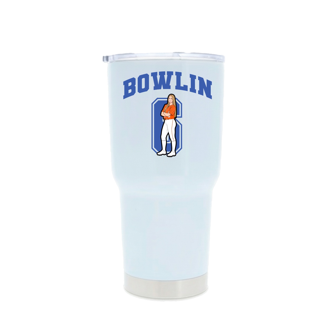 30oz Stainless Steel Tumbler — Number in White