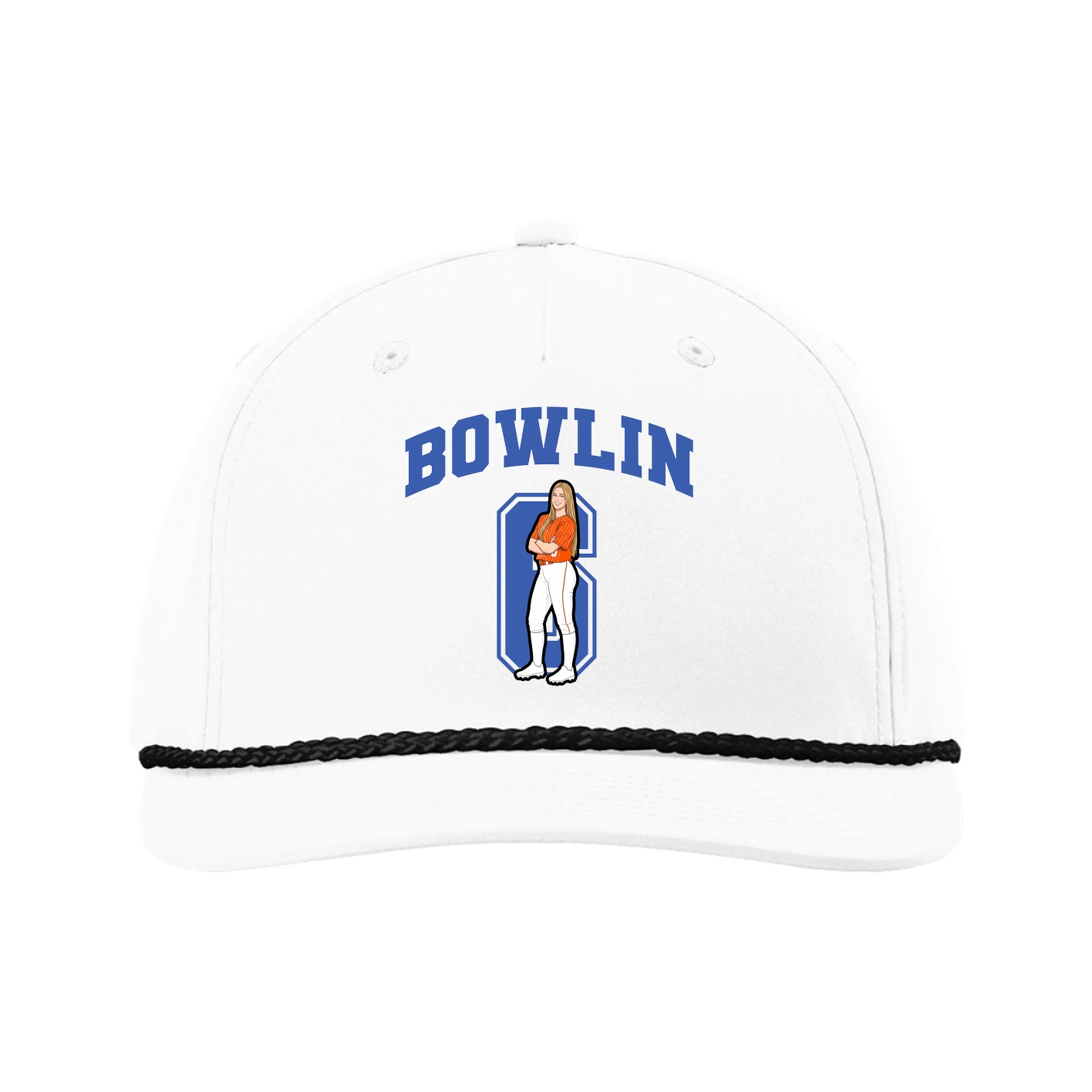 Five-Panel Classic Rope Cap — Number in White