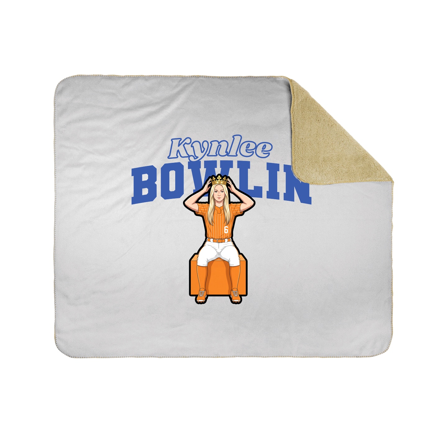 Throw Blanket — Name Arch in White