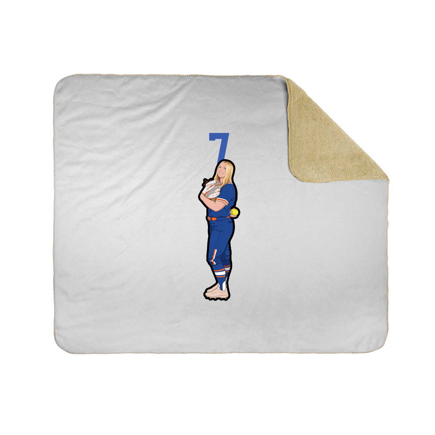 Throw Blanket — Number Top in White
