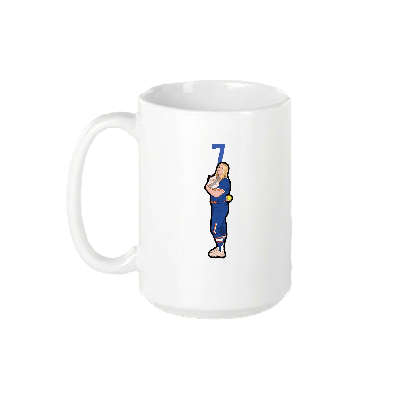 15oz Coffee Mug — Number Top in White