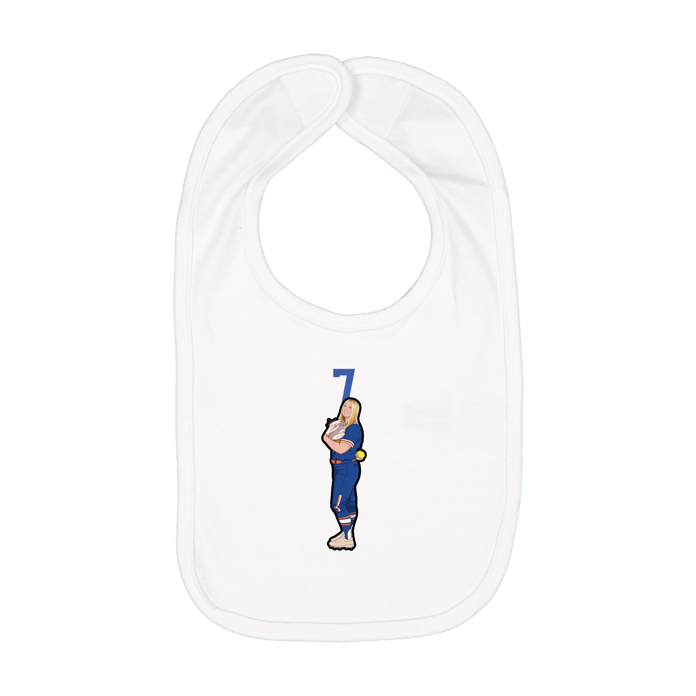 Infant Bib — Number Top in White