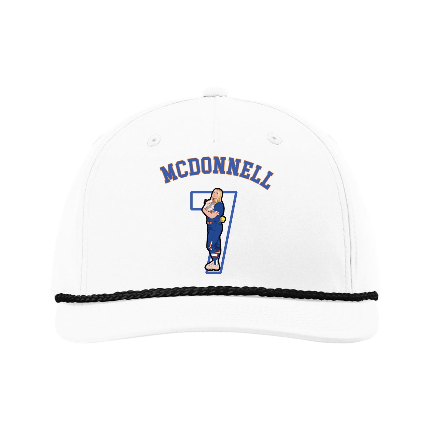 Five-Panel Classic Rope Cap — Shirsey Arch in White