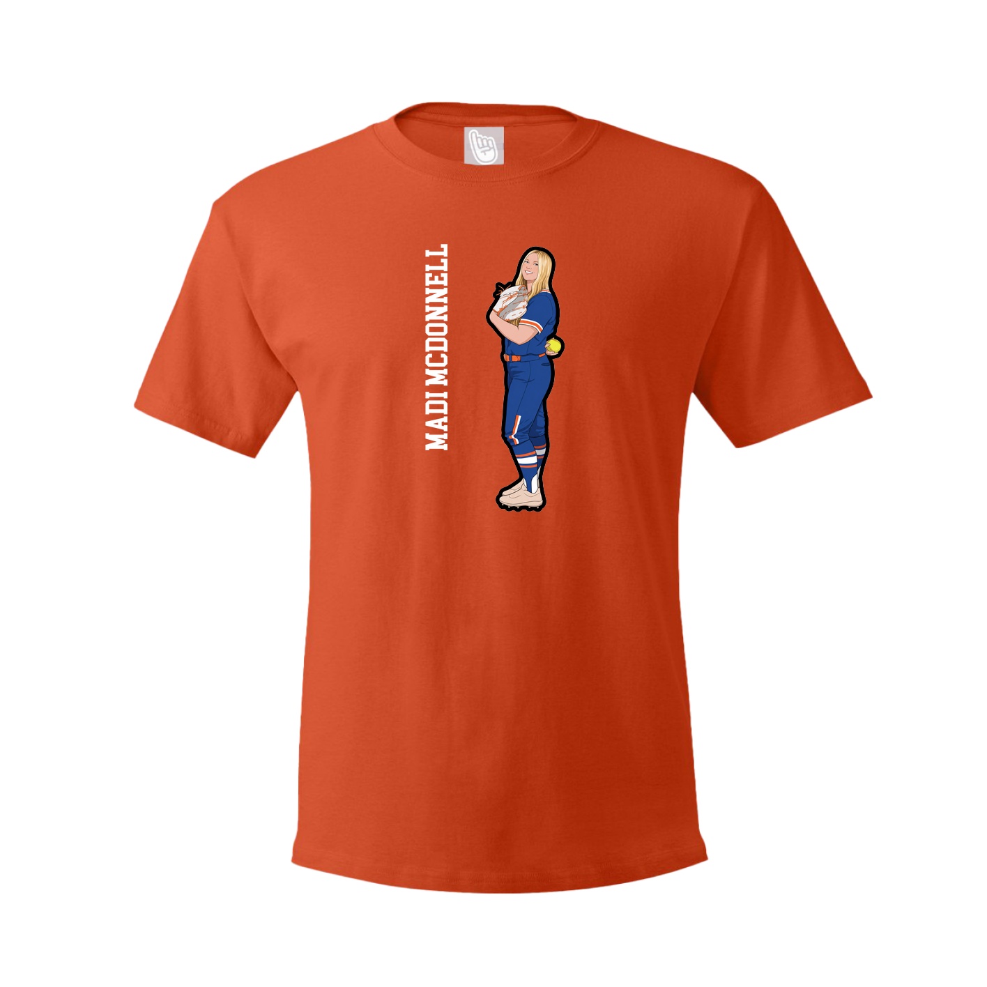 Youth Tee — Name Vertical in Orange