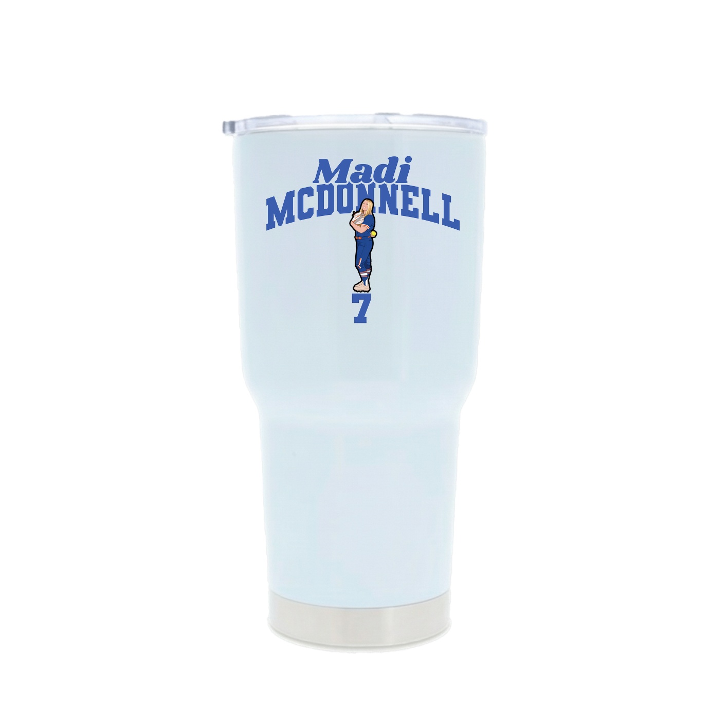 30oz Stainless Steel Tumbler — Signature Arch in White