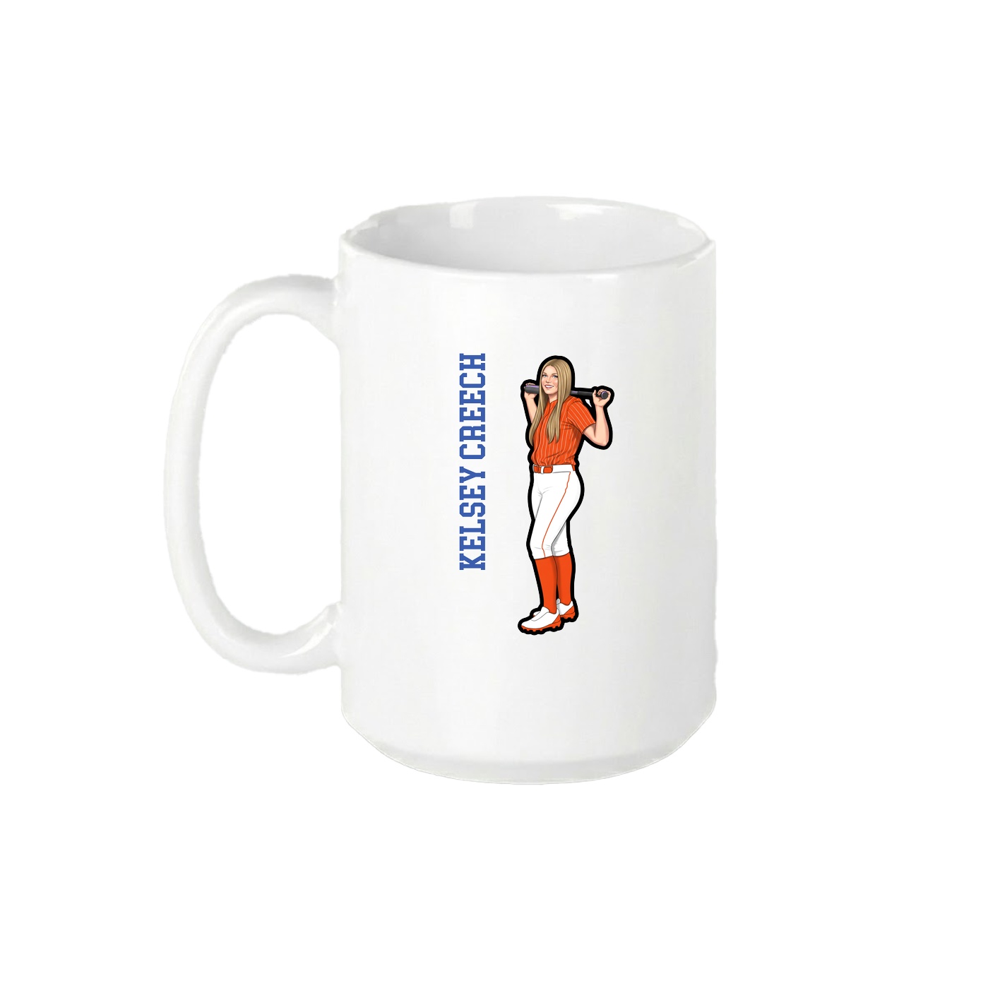15oz Coffee Mug — Name Vertical in White