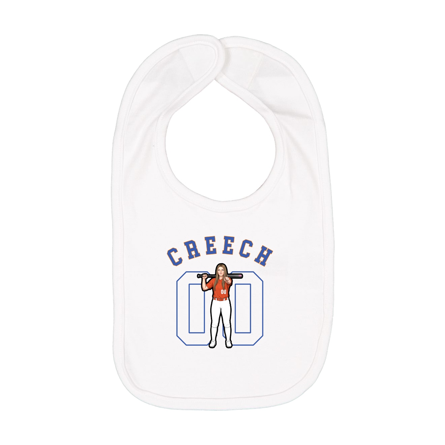 Infant Bib — Shirsey Arch in White