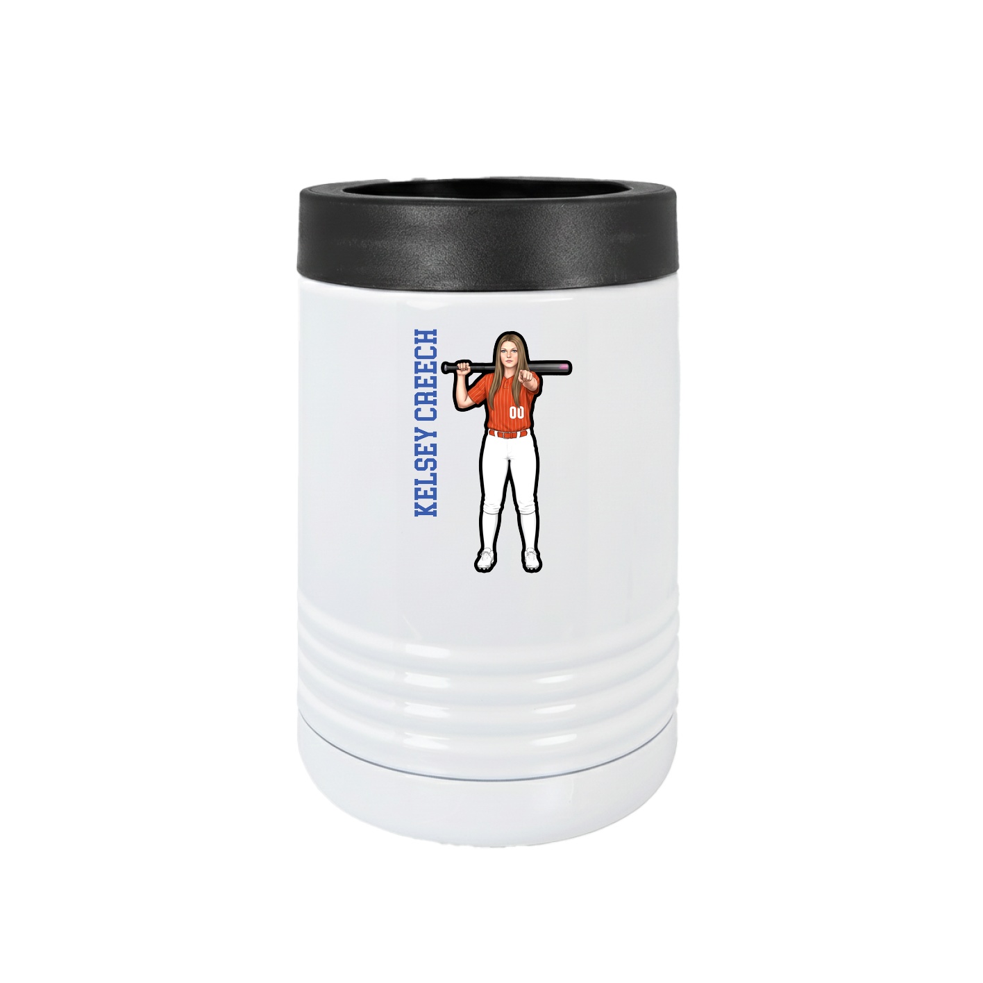 Beverage Holder — Name Vertical in White