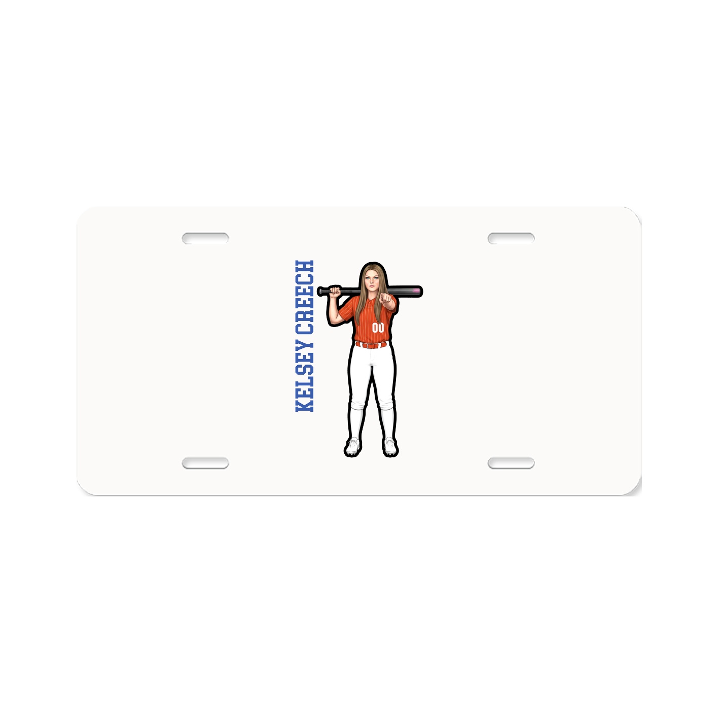 License Plate — Name Vertical in Classic