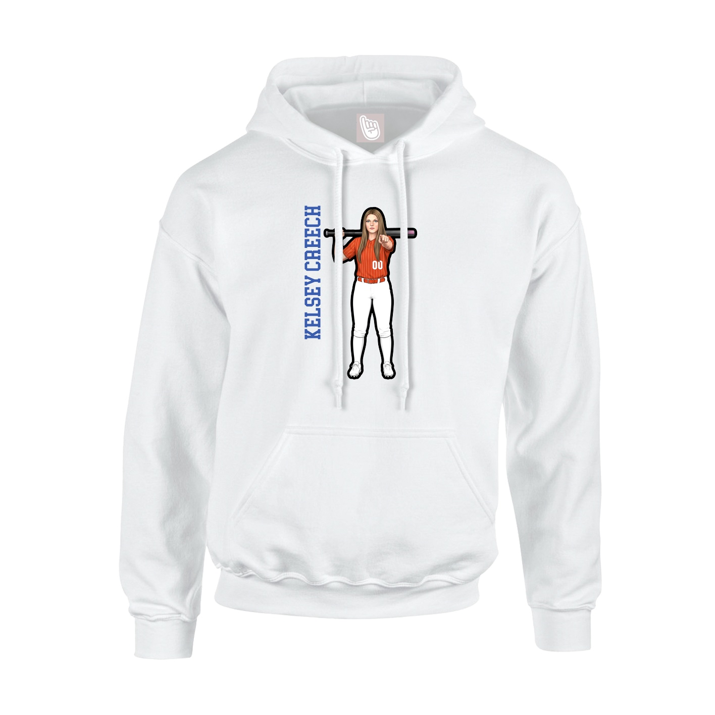 Hoodie — Name Vertical in White
