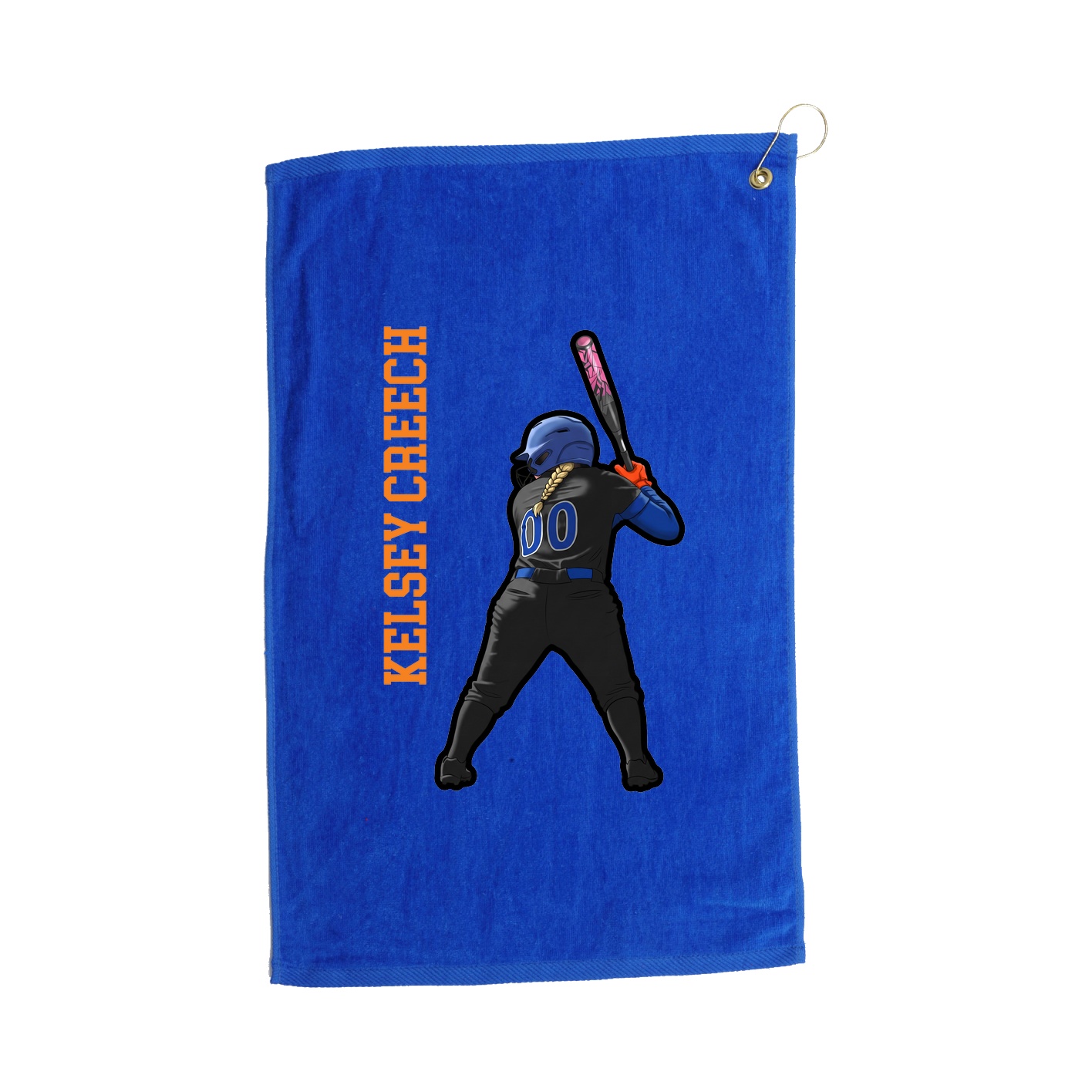 Golf Towel — Name Vertical in Royal