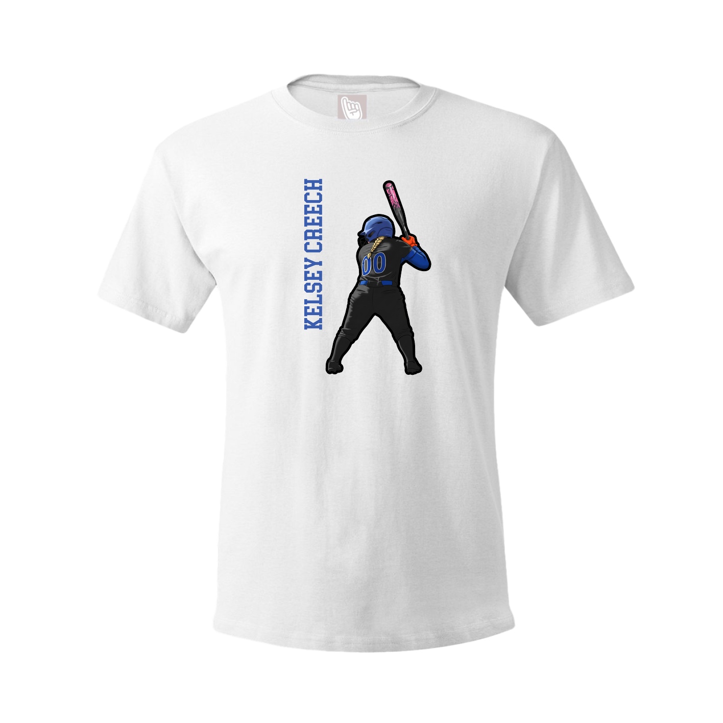 Youth Tee — Name Vertical in White