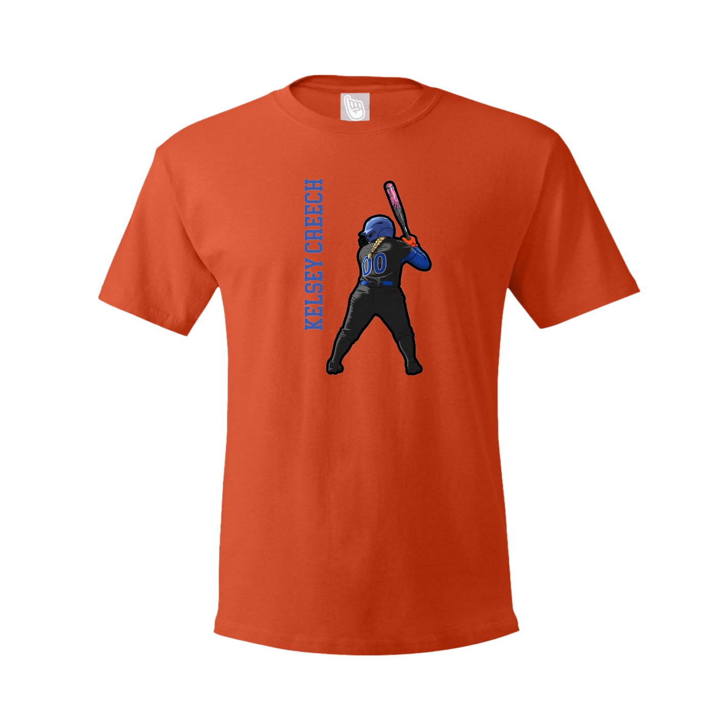 Youth Tee — Name Vertical in Orange