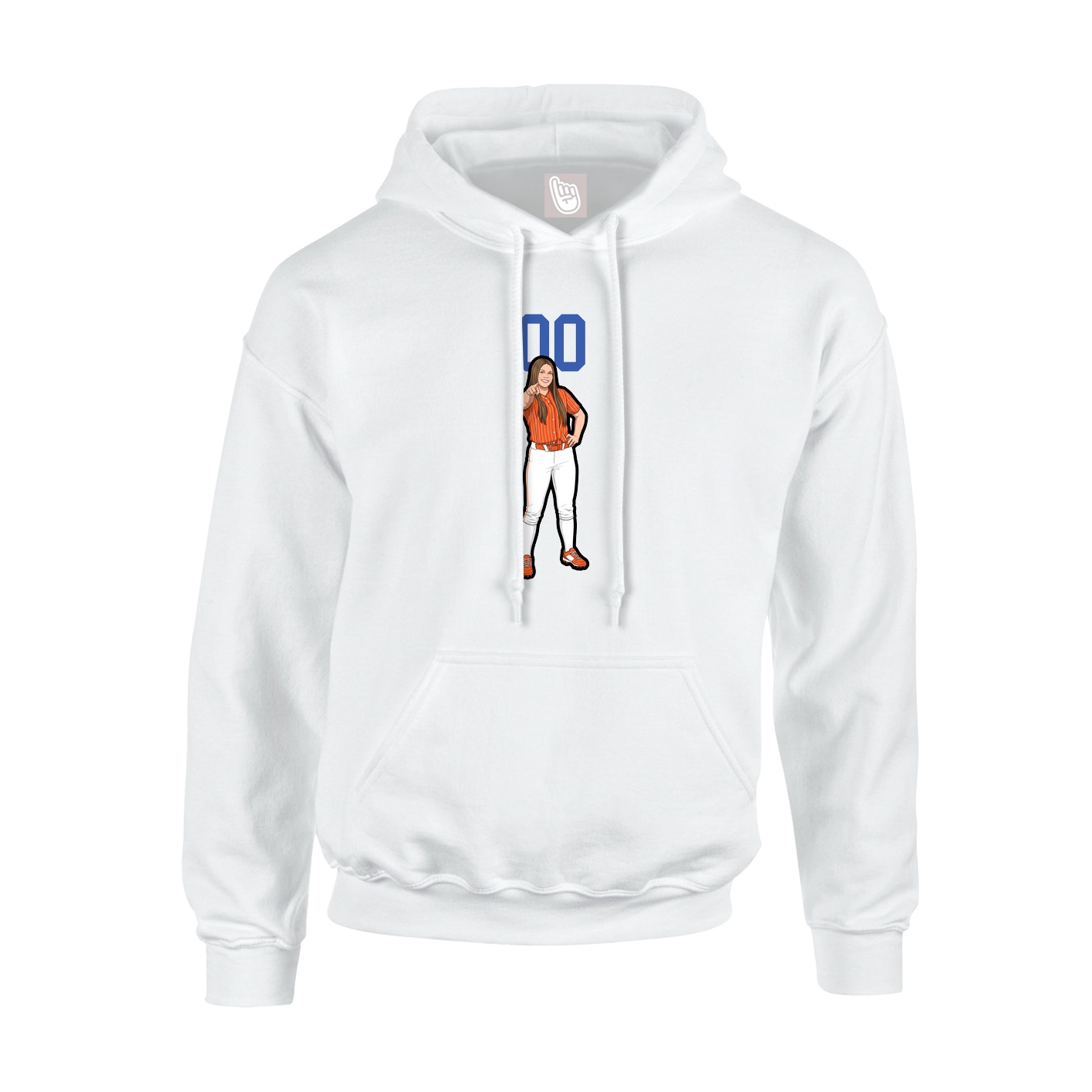 Youth Hoodie — Number Top in White