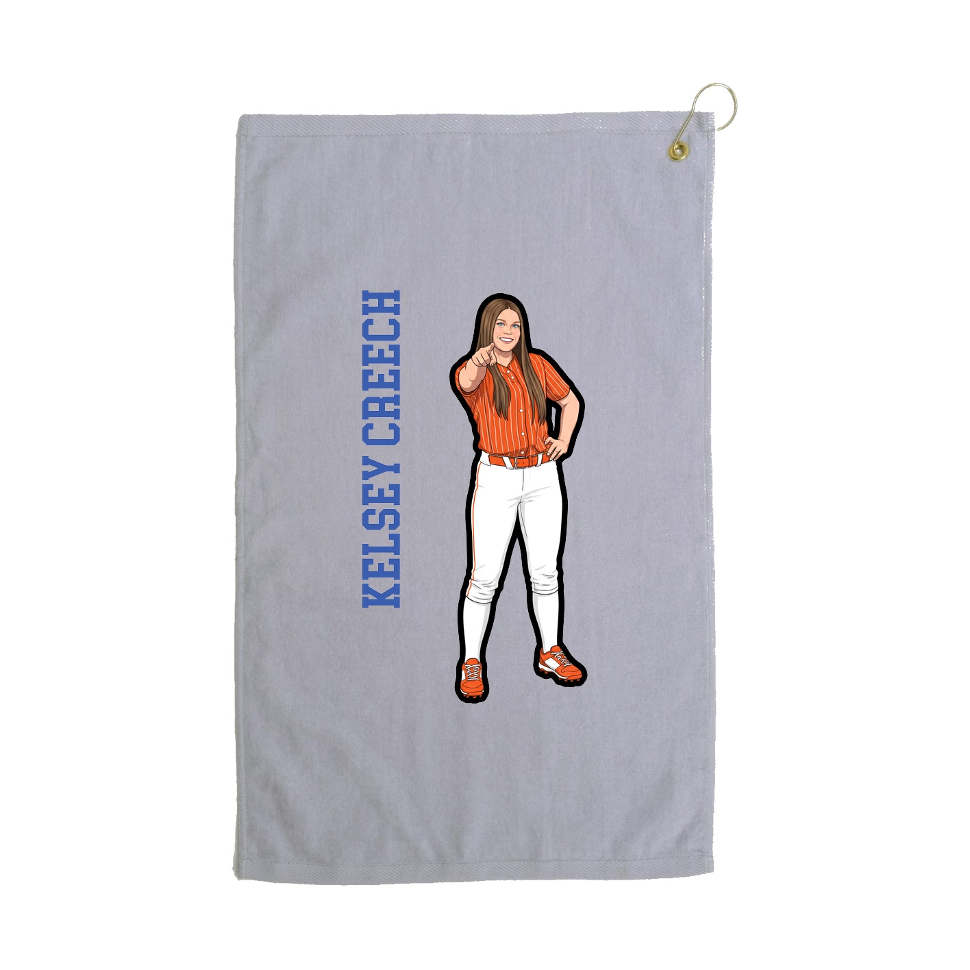Golf Towel — Name Vertical in Grey