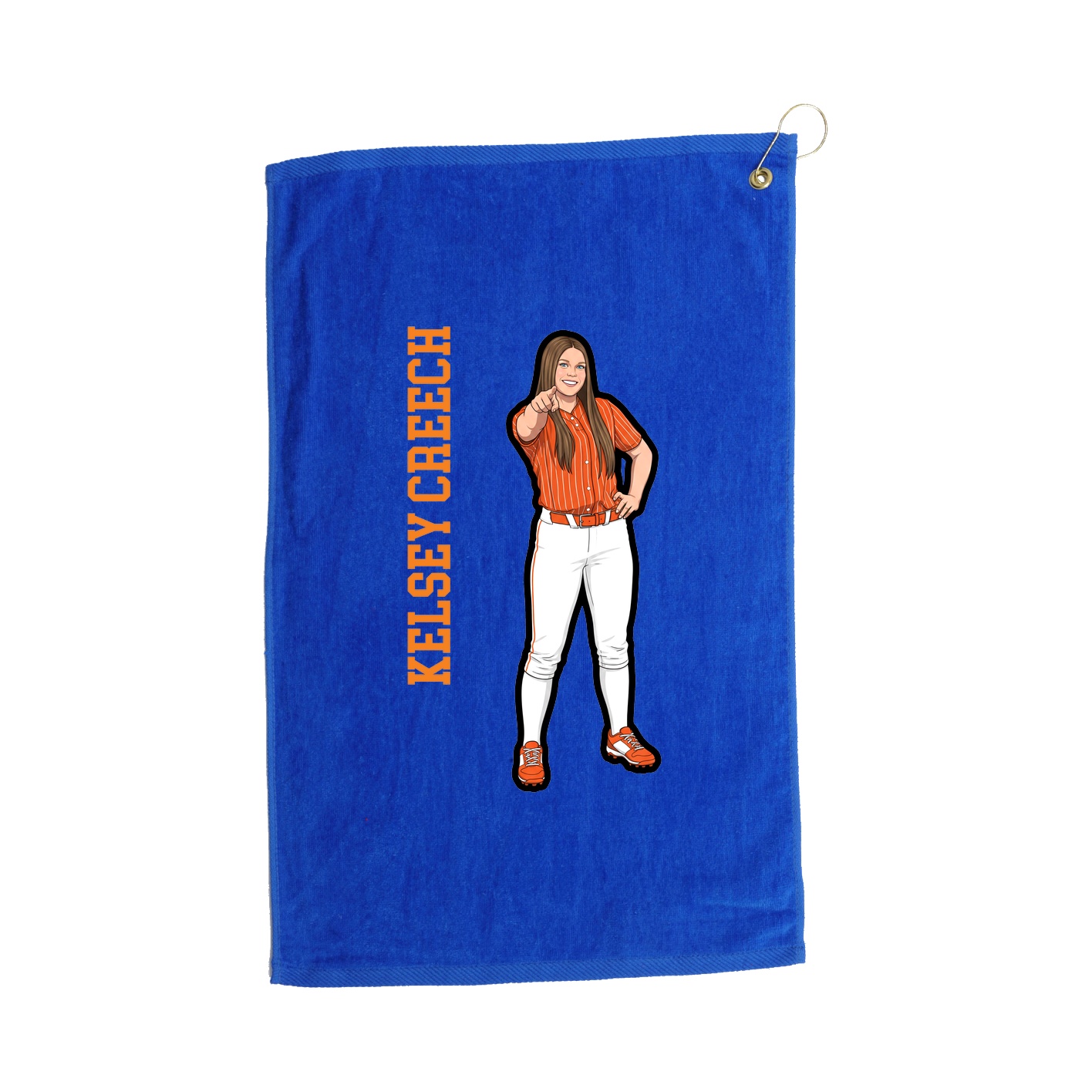 Golf Towel — Name Vertical in Royal