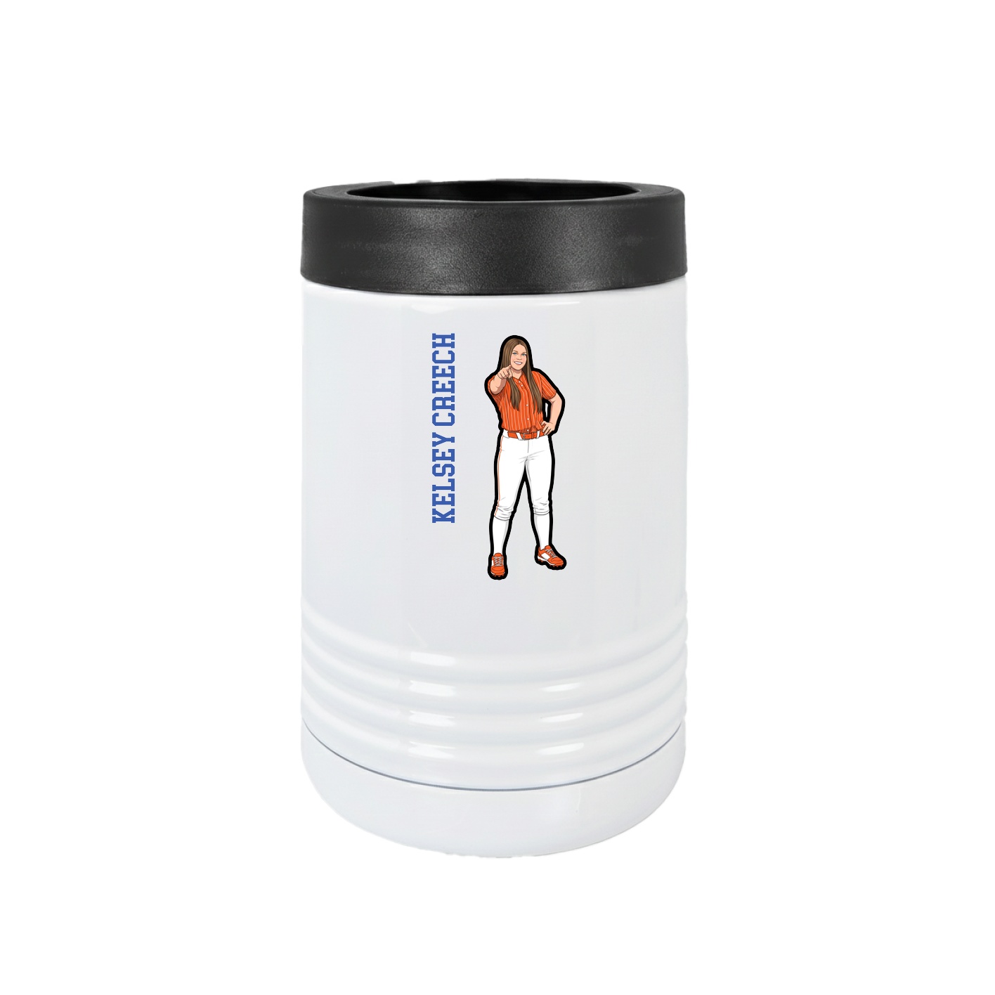 Beverage Holder — Name Vertical in White