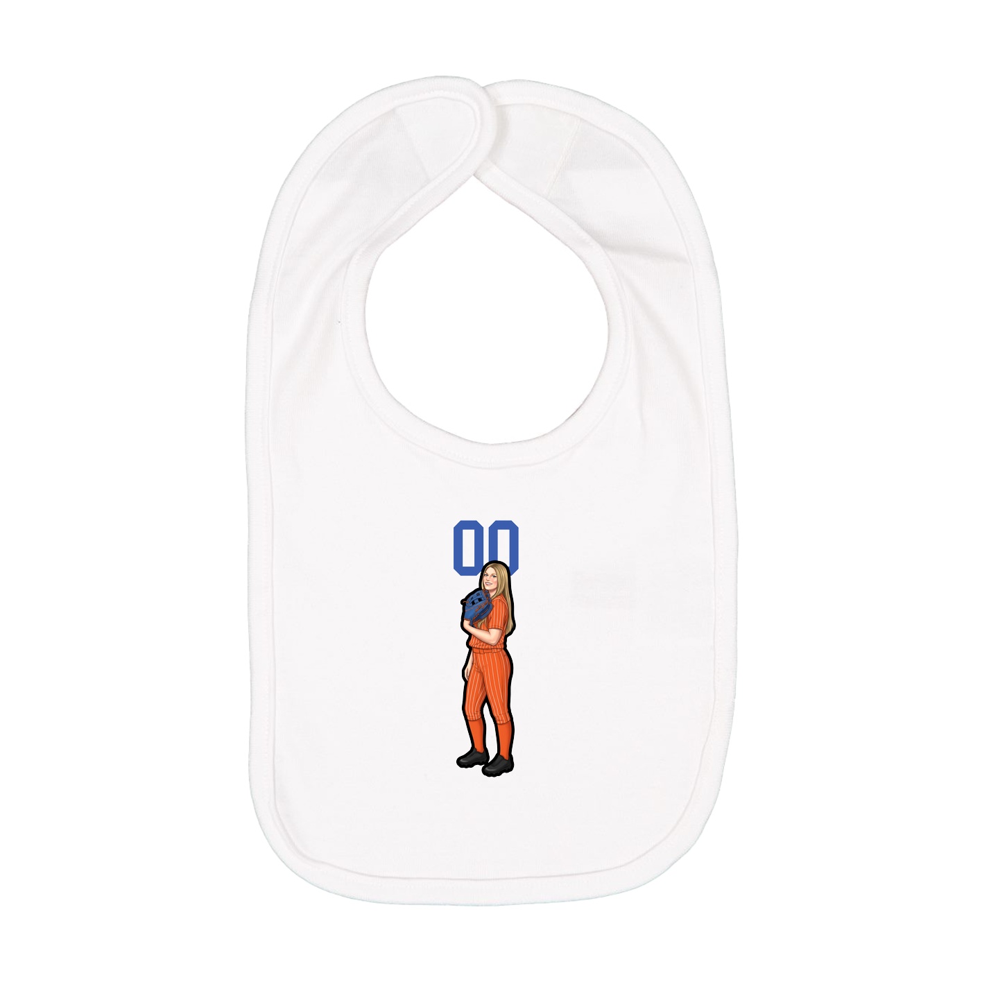 Infant Bib — Number Top in White