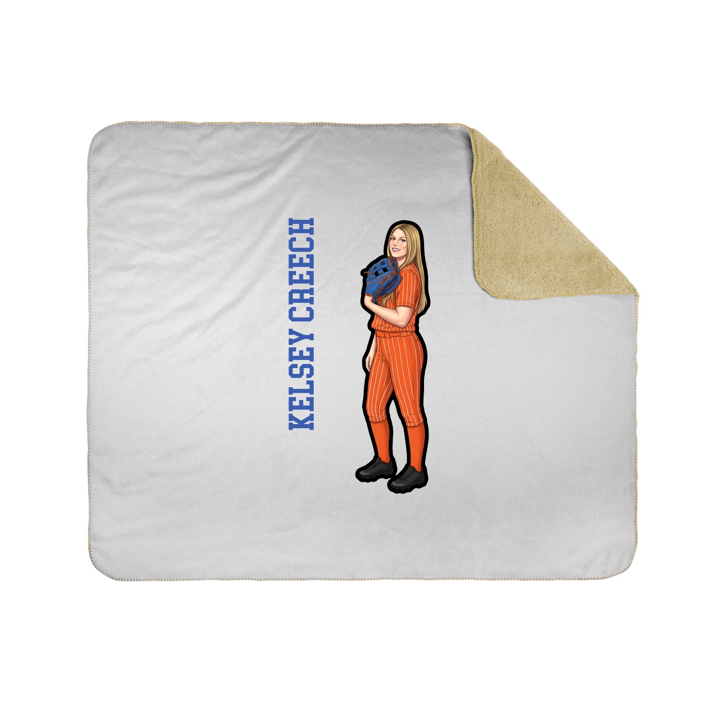 Throw Blanket — Name Vertical in White