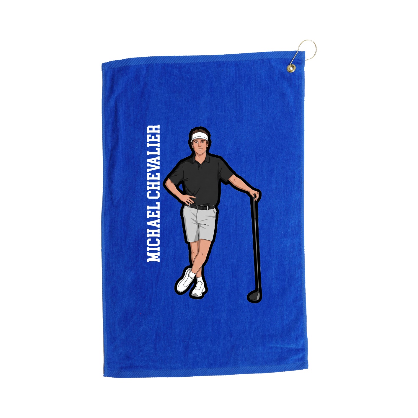 Golf Towel — Name Vertical in Royal