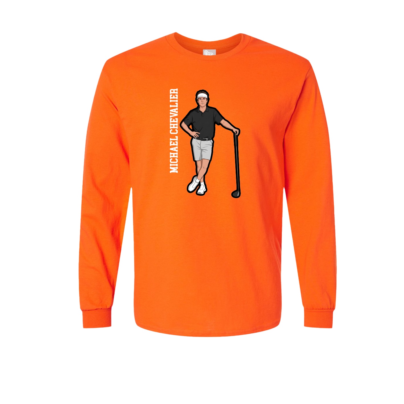 Long Sleeve Tee — Name Vertical in Orange