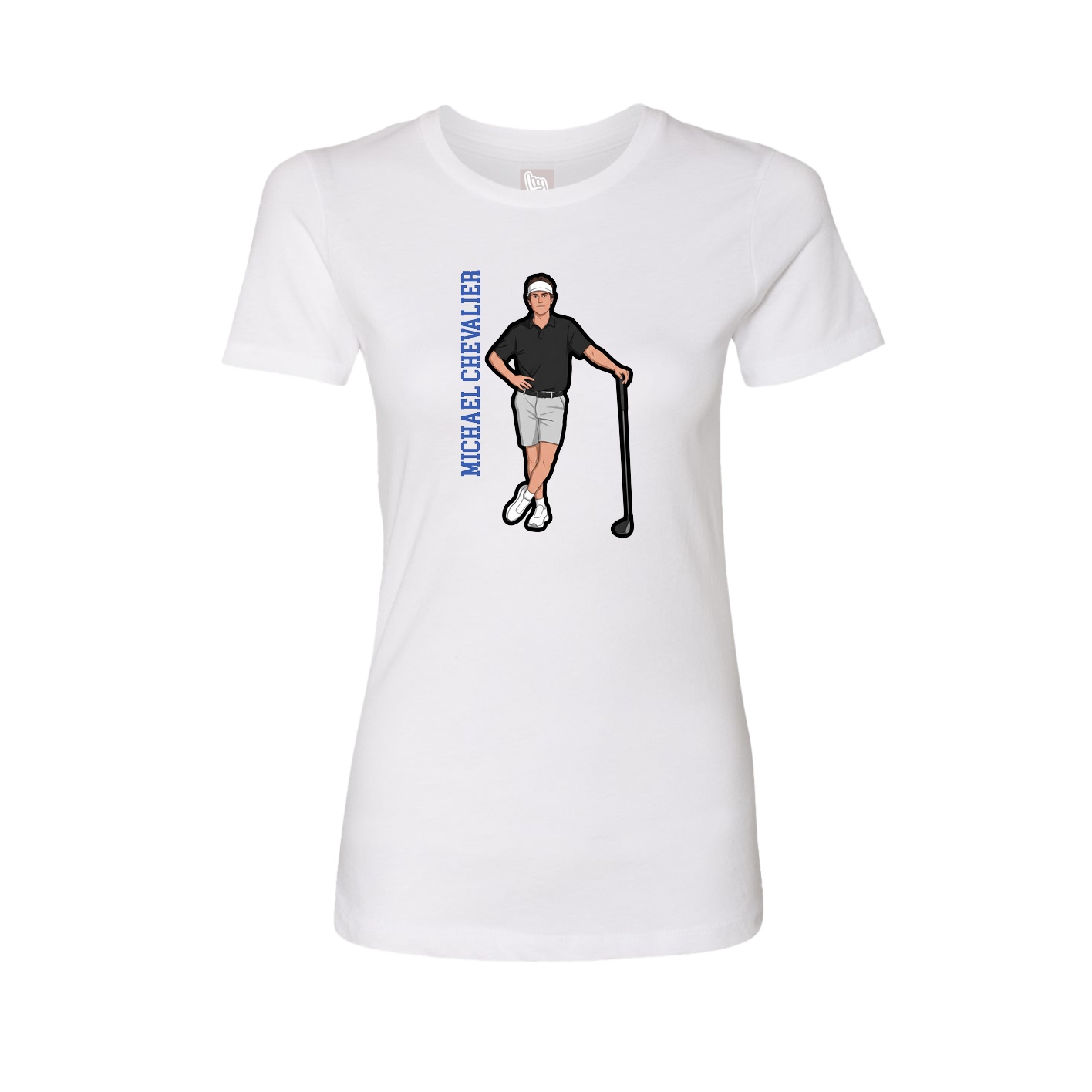 Fitted Women's Tee — Name Vertical in White