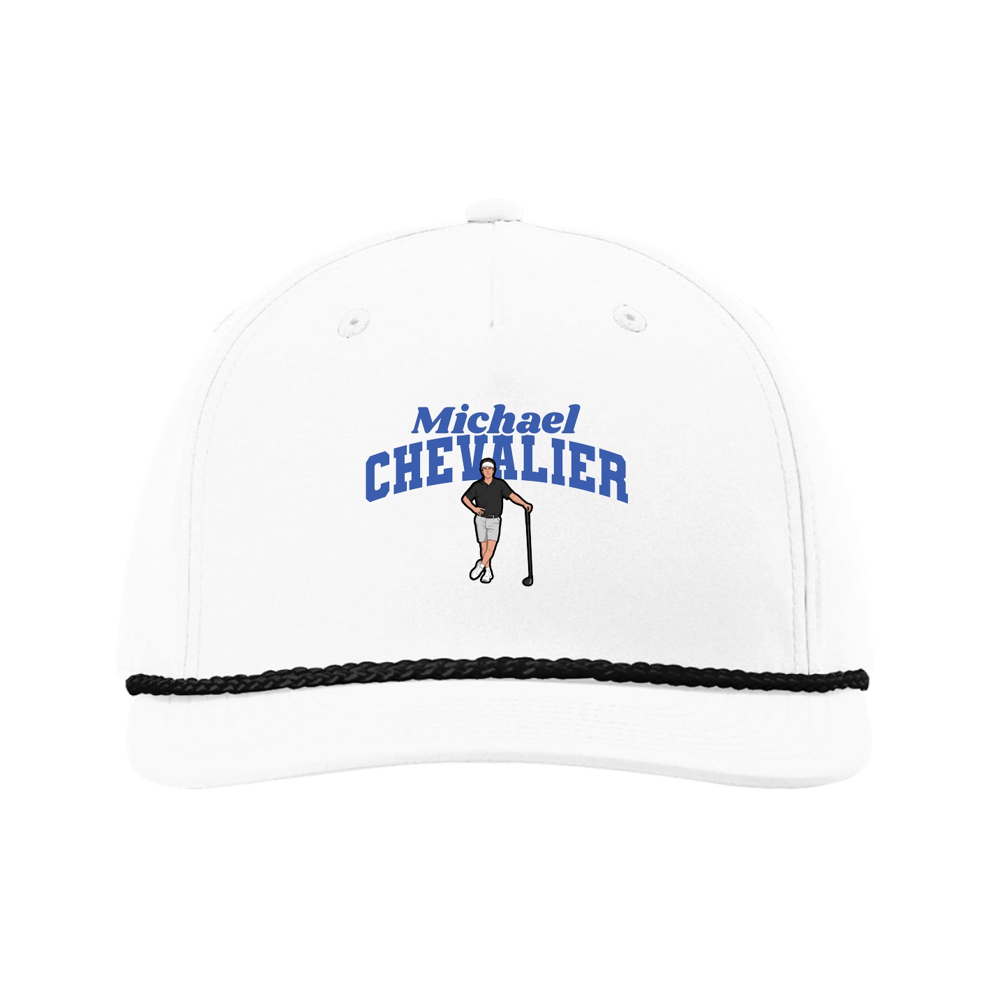Five-Panel Classic Rope Cap — Signature Arch in White