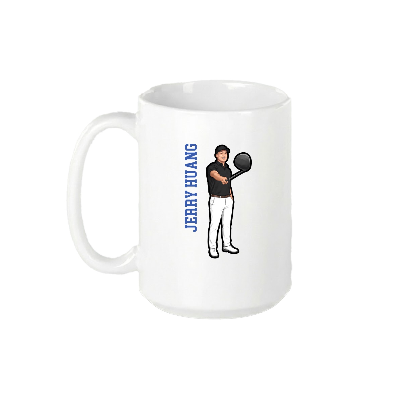 15oz Coffee Mug — Name Vertical in White