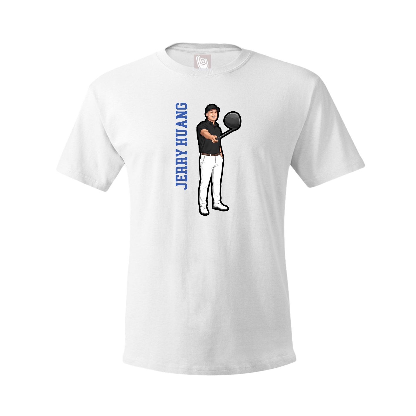 Tee — Name Vertical in White