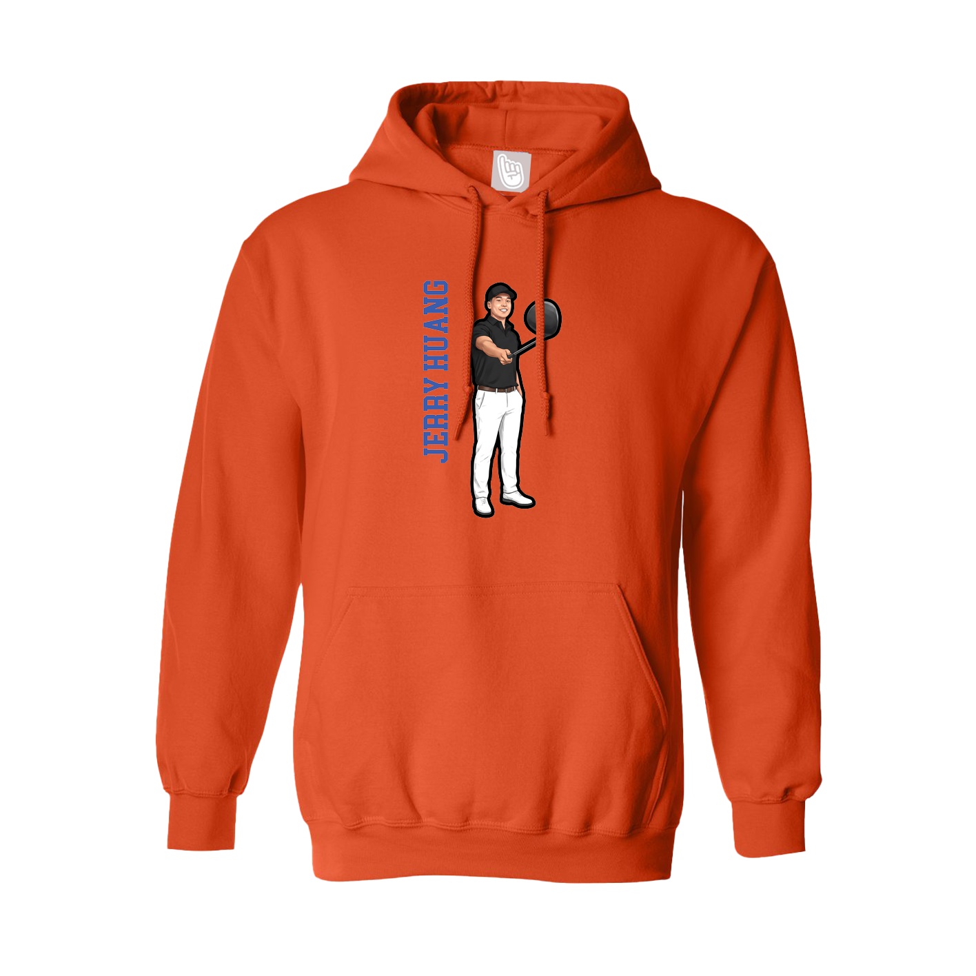 Youth Hoodie — Name Vertical in Orange