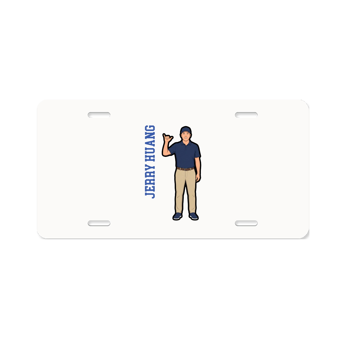 License Plate — Name Vertical in Classic