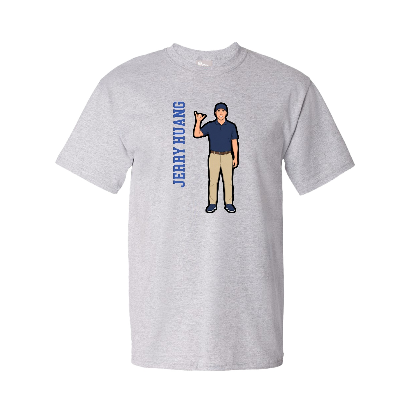 Tee — Name Vertical in Grey
