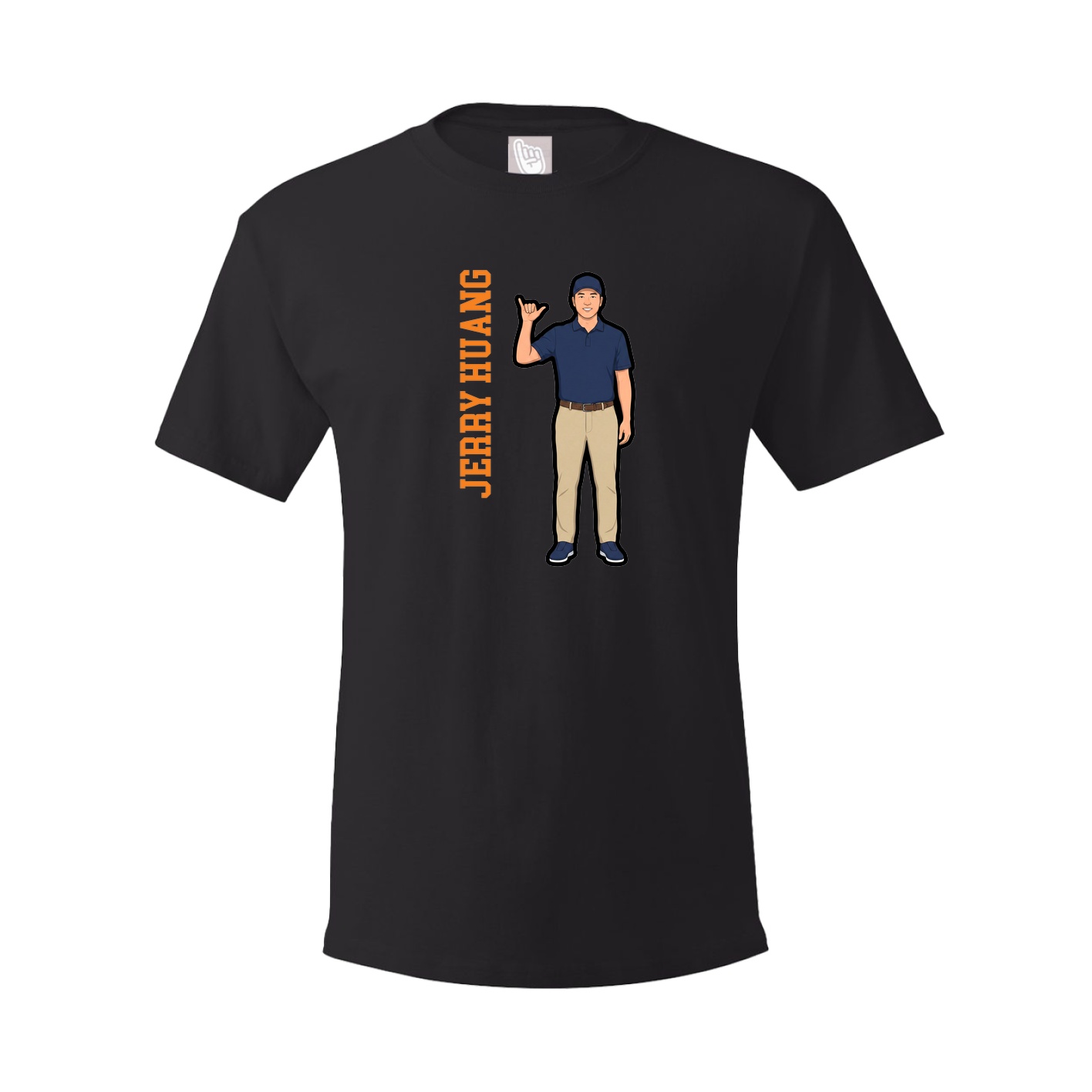Youth Tee — Name Vertical in Black