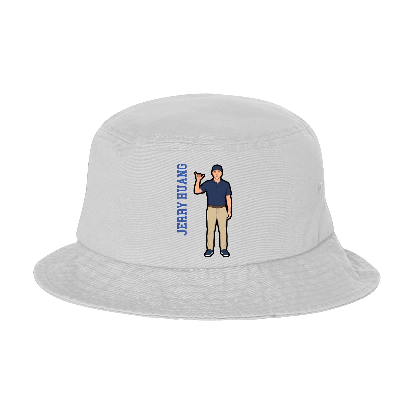 Bucket Cap — Name Vertical in White