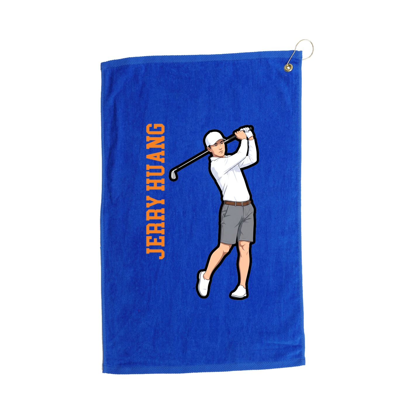 Golf Towel — Name Vertical in Royal