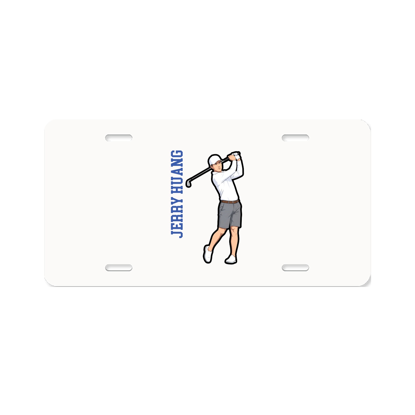 License Plate — Name Vertical in Classic